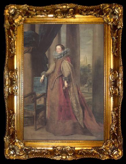 framed  Anthony Van Dyck Presumed Portrait of the Marchesa Geromina Spinola-Doria of Genoa (mk05), ta009-2
